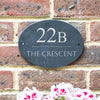 Personalised Round House Name Number Slate Sign