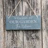 Personalised Family Welcome To Our Garden Slate Sign