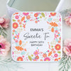 Personalised Metal Square Floral Sweetie Tin