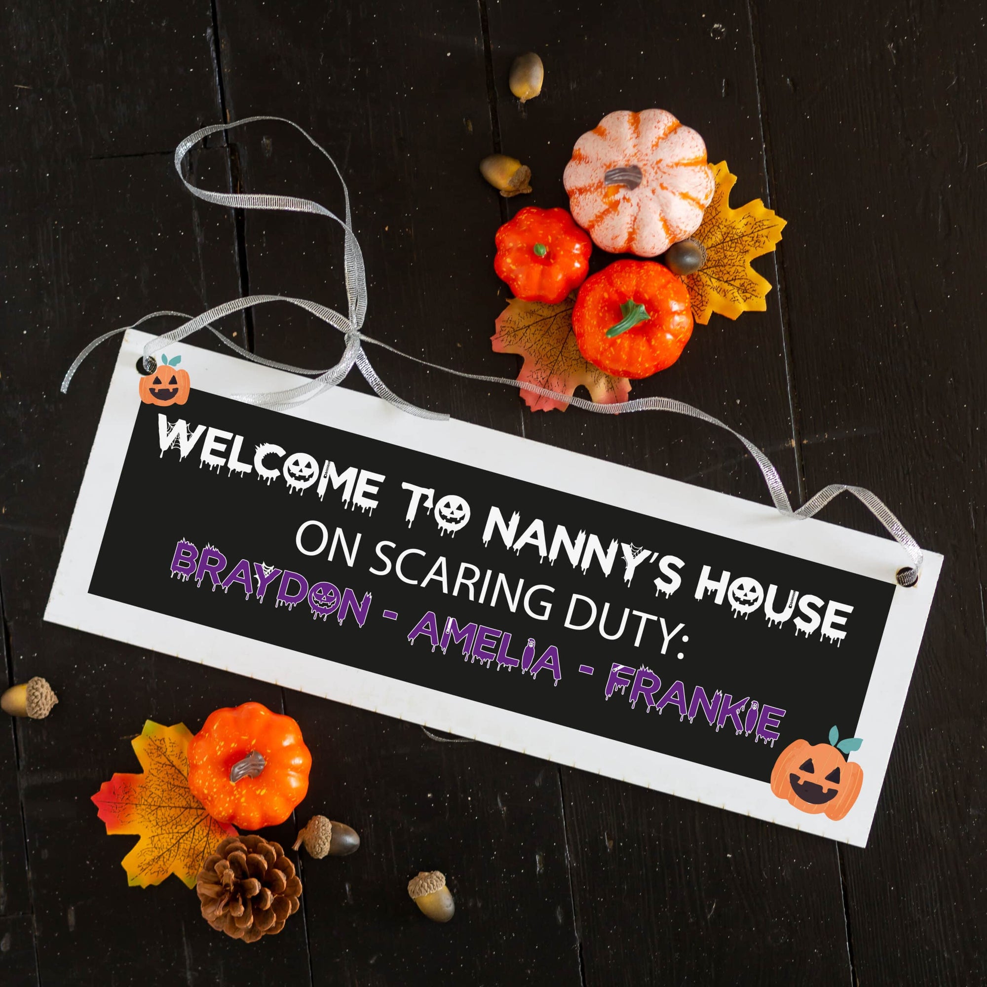Personalised Scaring Duty Halloween Family Sign