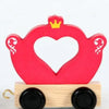 Unicorn Light & Pastel Colours Wooden Letter Toy Train