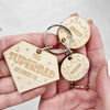 Personalised Wooden Superdad Child Family Tag Keyring
