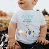 Personalised It's My Birthday Safari Animal Kids White T-Shirt