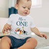 Personalised I Am 1 Today Birthday Safari Animal Kids White T-Shirt