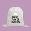 Personalised Halloween Trick or Treat Drawstring Bag - Ghost