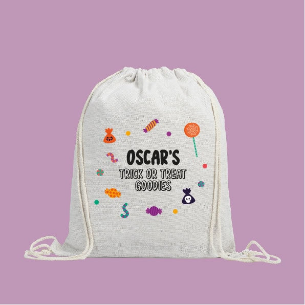 Personalised Halloween Trick or Treat Drawstring Bag - Sweets
