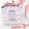 Personalised Metal Pink Bear Sweetie Square Tin
