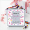Personalised Metal Pink Bear Sweetie Square Tin