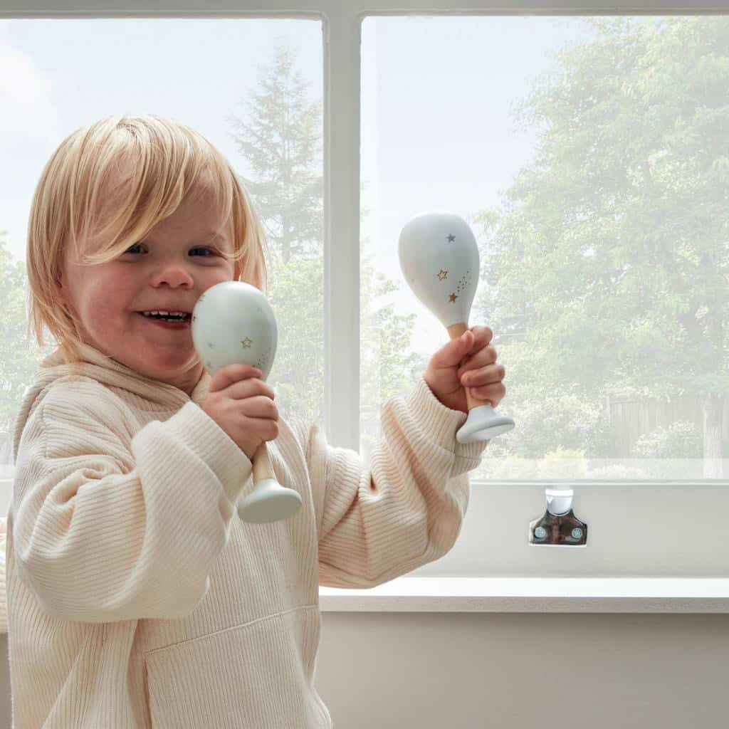 Personalised Wooden Kids Maracas Instrumental Toy