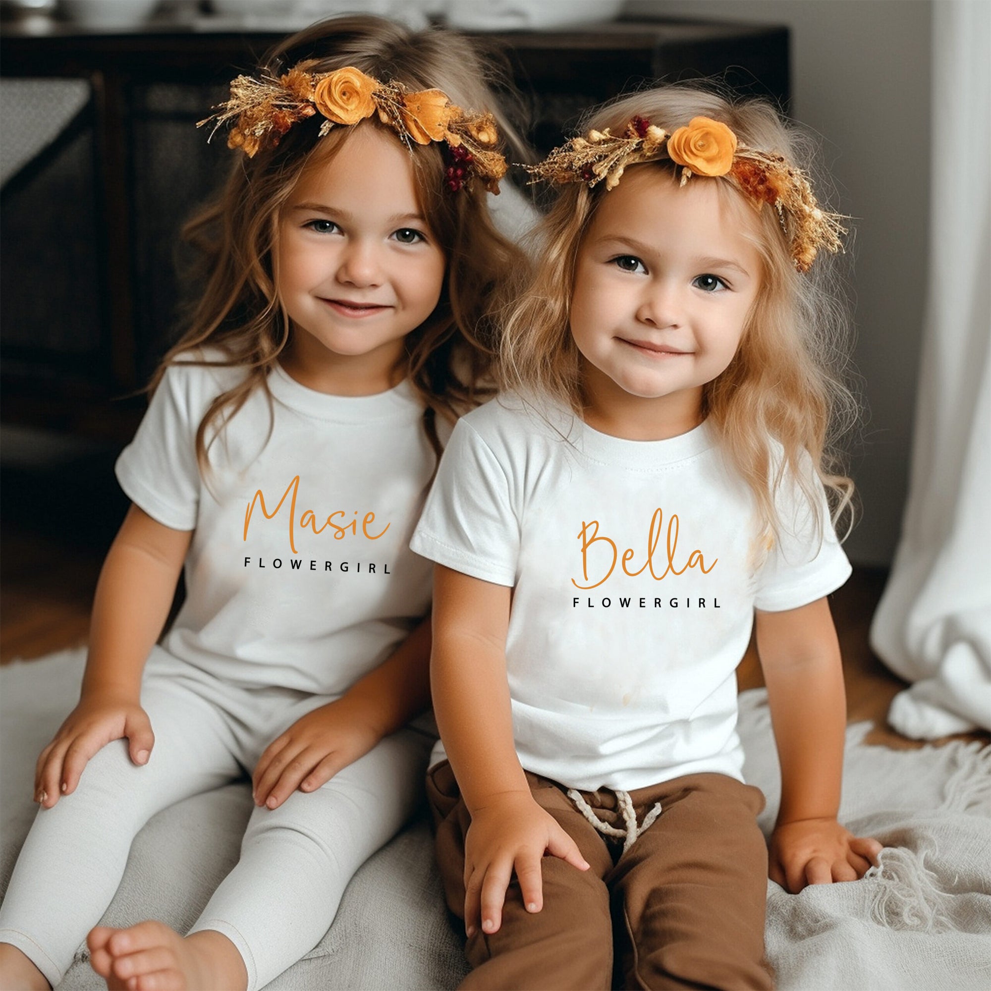 Personalised Wedding Flower Girl Tshirt, Sleepsuit or Bodysuit