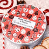 Personalised Metal Round Christmas Baking/Sweetie Tin