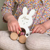 Personalised Wooden Pink Bunny Motor Pull Toy
