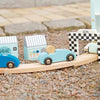 Personalised Wooden Car Racetrack Toy with Pitstop