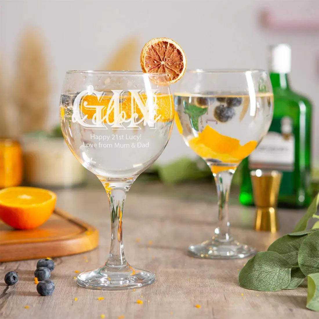 Personalised Gin O'clock Engraved Gin Glass