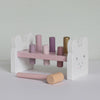 Personalised Wooden Pink Bunny Hammer Bench Toy