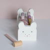 Personalised Wooden Pink Bunny Hammer Bench Toy