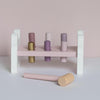 Personalised Wooden Pink Bunny Hammer Bench Toy