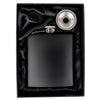 Personalised Black 6oz Hip Flask Wedding Favour Gift Set