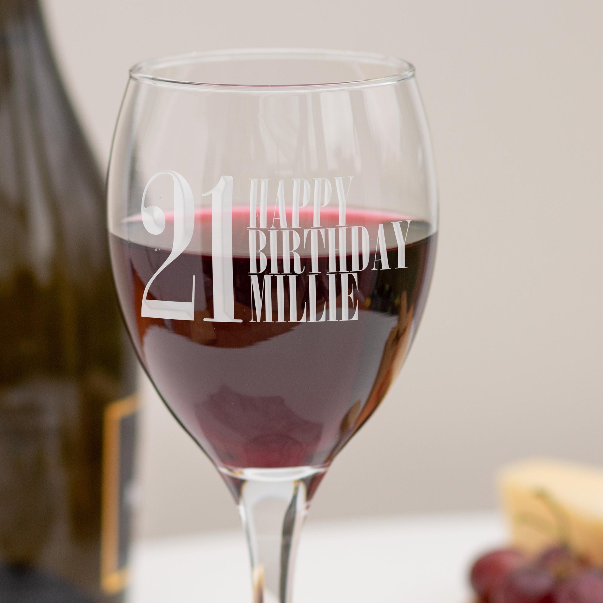 Personalised Birthday Age And Name Wine Glass