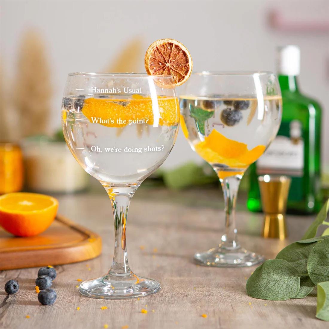 Personalised Funny Levels/Measurements Gin Glass