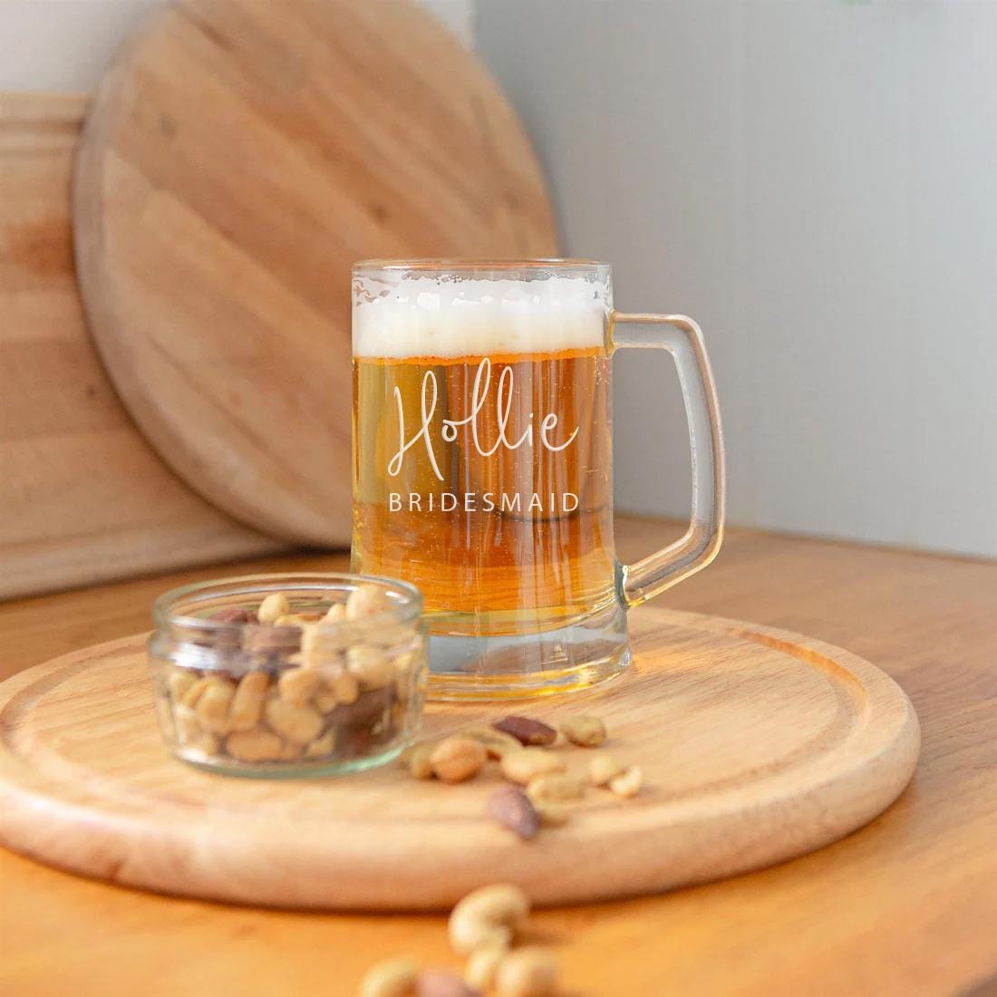 Personalised Bridesmaid Tankard Beer Glass