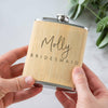 Personalised Bridesmaid Bamboo Hipflask