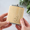 Personalised Sideways Bridesmaid Bamboo Hipflask
