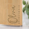 Personalised Sideways Bridesmaid Bamboo Hipflask