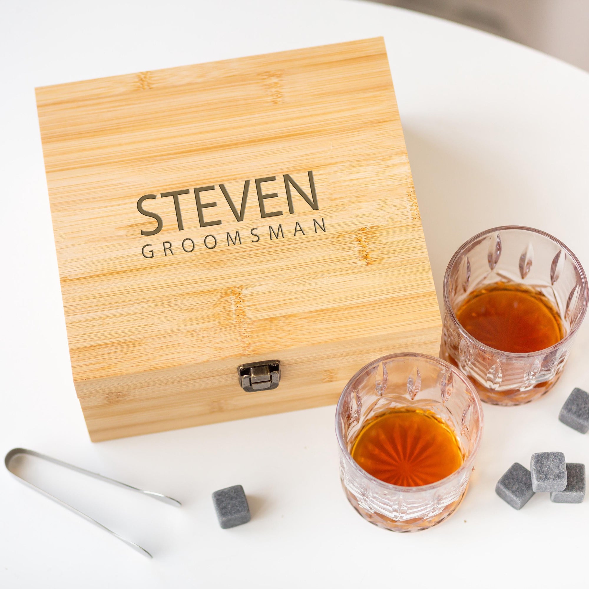 Personalised Wedding Groomsmen Name Whisky Glass Set