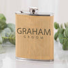 Personalised Groomsmen Bamboo Hipflask
