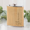 Personalised Sideways Bridesmaid Bamboo Hipflask