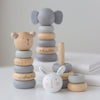 Personalised Wooden Elephant, Teddy or Bunny Stacking Toy