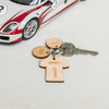Personalised Wooden Football Sports T-Shirt Child Family Tag Keyring