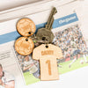 Personalised Wooden Football Sports T-Shirt Child Family Tag Keyring
