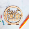 Personalised Wooden Best Teacher Award Plaque