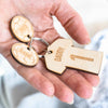 Personalised Wooden Football Sports T-Shirt Child Family Tag Keyring