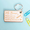 Personalised Thank You For Being a Great Teacher Wooden Keyring