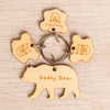 Personalised Wooden Mummy Bear Child Family Tag Keyring