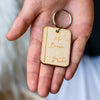 Personalised A* Thank You Teacher Wooden Keyring