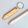 Personalised Thank You Teacher Pencil Wooden Keyring