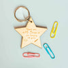 Personalised Thank You For Helping Me Grow Teacher Star Wooden Keyring