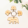 Personalised Wooden Mummy Bear Child Family Tag Keyring