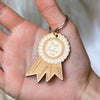 Personalised Best Teacher Award Wooden Keyring