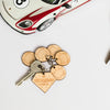 Personalised Wooden Superdad Child Family Tag Keyring