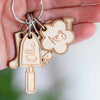 Personalised Wooden Gardening Little Helpers Child Family Tag Keyring