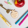 Personalised Thank You For Helping Me Grow Apple Wooden Keyring