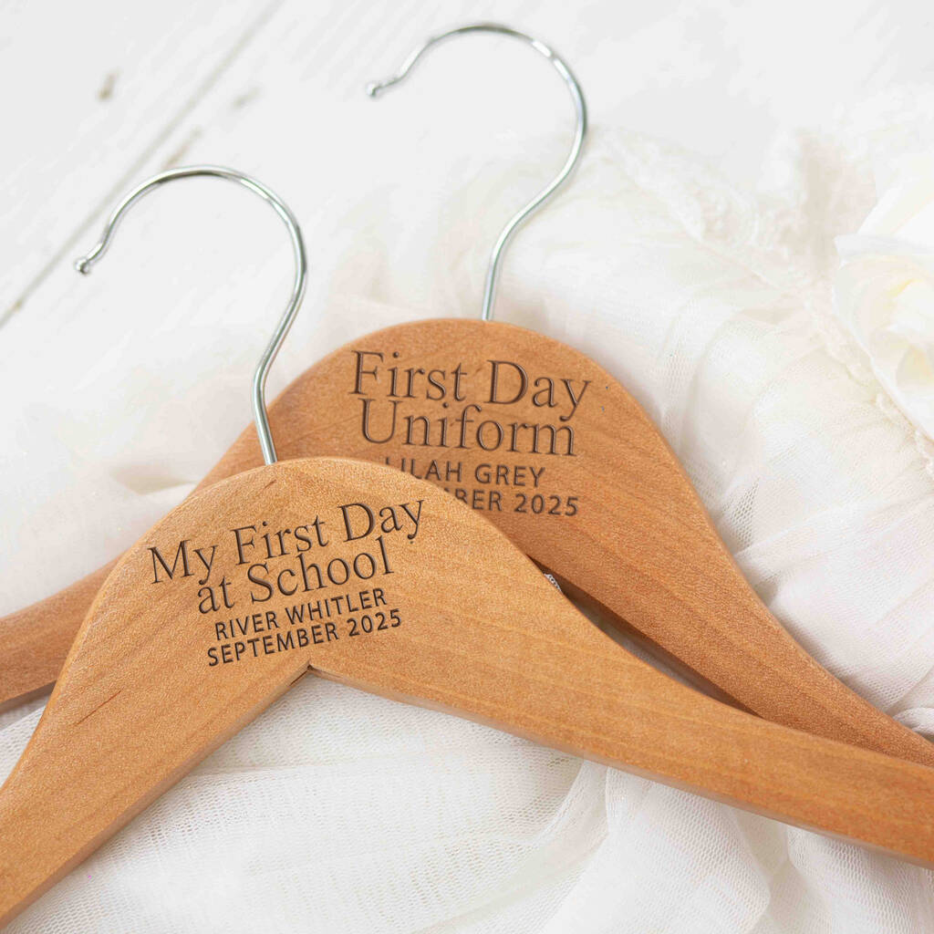 Personalised First Day Of School Uniform/Outfit Hanger