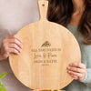 Personalised Wooden Couples Valentine Pizza Board Paddle