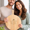 Personalised Wooden Couples Valentine Pizza Board Paddle