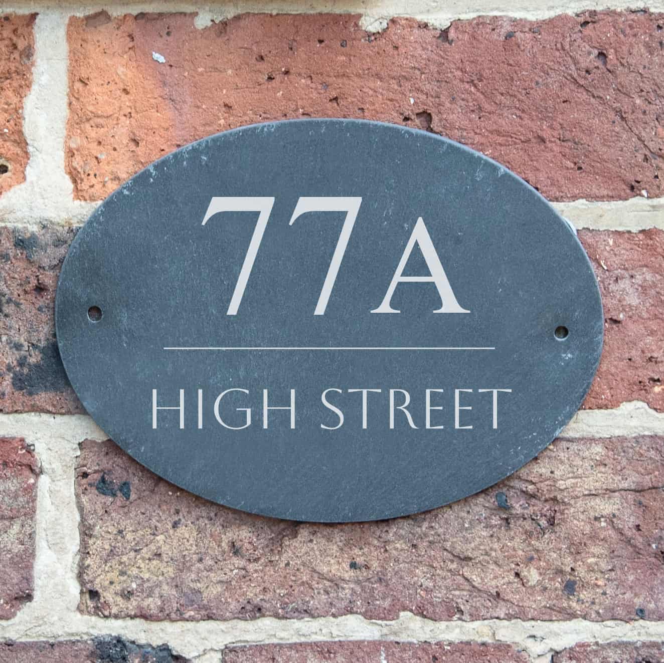 Personalised Round House Name Number Slate Sign